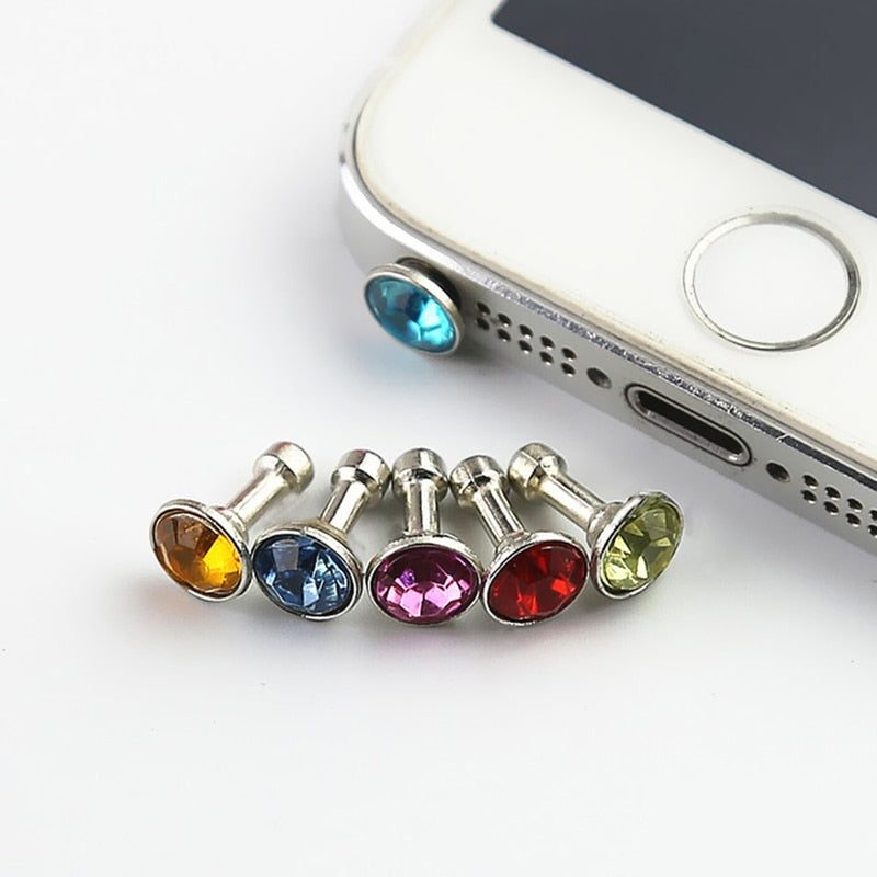 5 piece Universal 3.5mm Diamond Dust Plug Mobile Phone - Smartoys