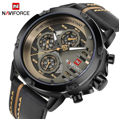 Man Leather Sport Wrist Watch - Smartoys
