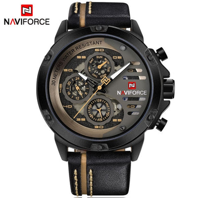 Man Leather Sport Wrist Watch - Smartoys