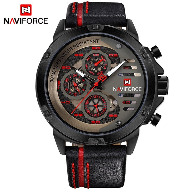 Man Leather Sport Wrist Watch - Smartoys