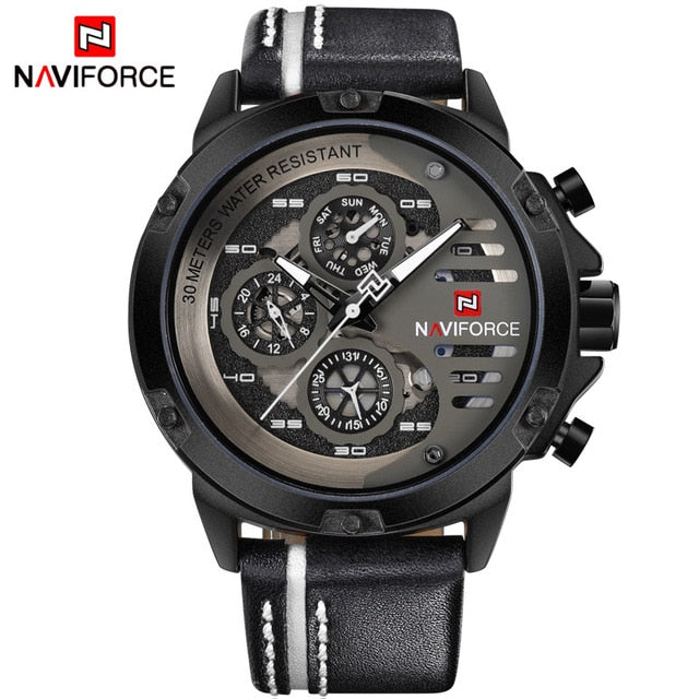 Man Leather Sport Wrist Watch - Smartoys