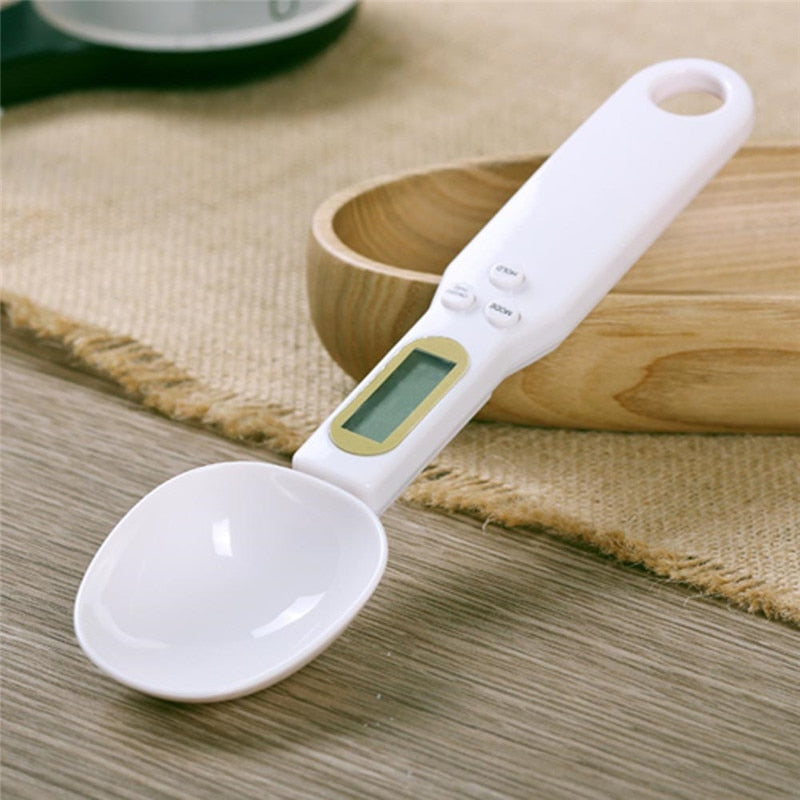 White LCD Digital Kitchen Scales Measuring Spoons - Smartoys