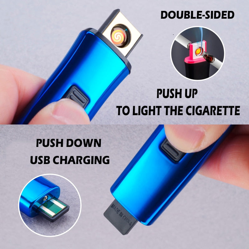 Rechargeable Double Side Windproof Electronic Lighters - Smartoys