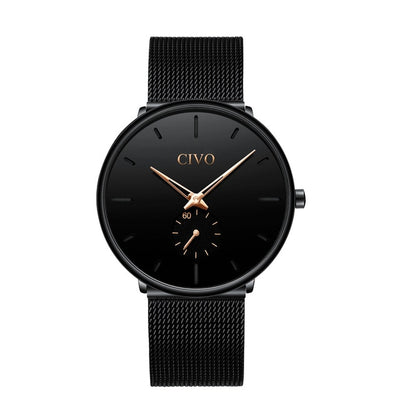 Men Waterproof Slim Mesh Strap Minimalist Wrist Watch - Smartoys