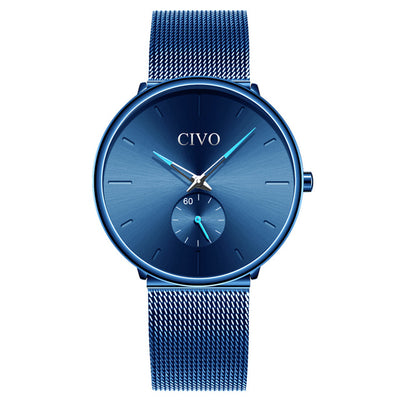 Men Waterproof Slim Mesh Strap Minimalist Wrist Watch - Smartoys