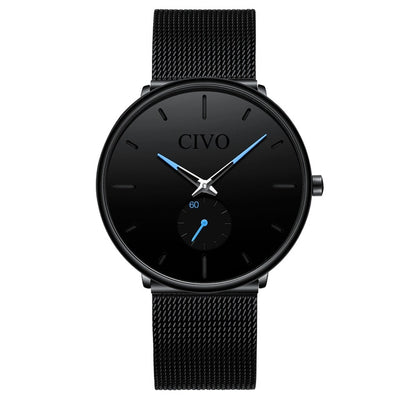 Men Waterproof Slim Mesh Strap Minimalist Wrist Watch - Smartoys