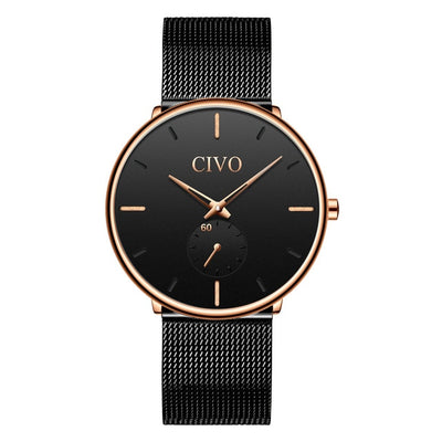 Men Waterproof Slim Mesh Strap Minimalist Wrist Watch - Smartoys