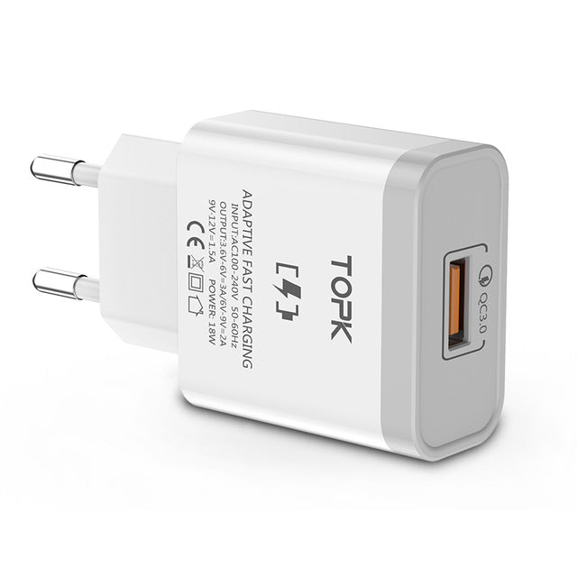 18W Quick Charge 3.0 Fast Mobile Phone Charger - Smartoys