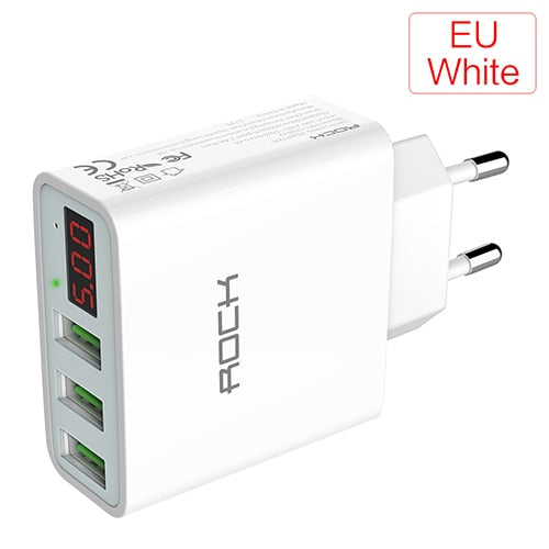 Universal 3A LED Display EU 3 Port USB Charger - Smartoys